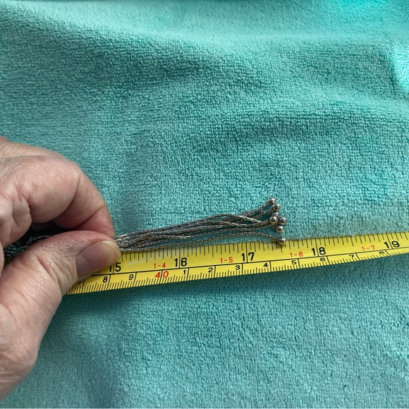 What a Fun Chain Necklace! Stunning 925 Earrings. 19” Necklace with 8”Fringe. - Picture 7 of 7